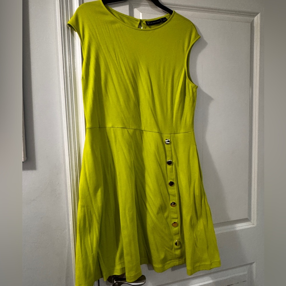 New York & Company Vibrant Green Mini Dress